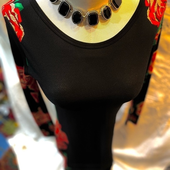 LU LA ROE UNICORN DEBBIE RED ROSE COLLECTION BODYCON LONG SLEEVE DRESS - Picture 4 of 8